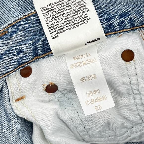 AGOLDE Riley High Rise Straight Crop Jeans Women’s Size 24 Shatter Distressed - Picture 5 of 6